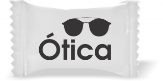 Balas de Brinde Modelo Ótica Fundo Branco Duras com Sabor de Frutas - Balinhas Personalizadas