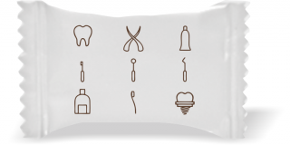 Balas de Brinde Modelo Utensílios Fundo Branco Duras com Sabor de Frutas - Balinhas Personalizadas