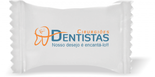 Balas de Brinde Cirurgiões Dentistas Duras com Sabor de Frutas - Balinhas Personalizadas