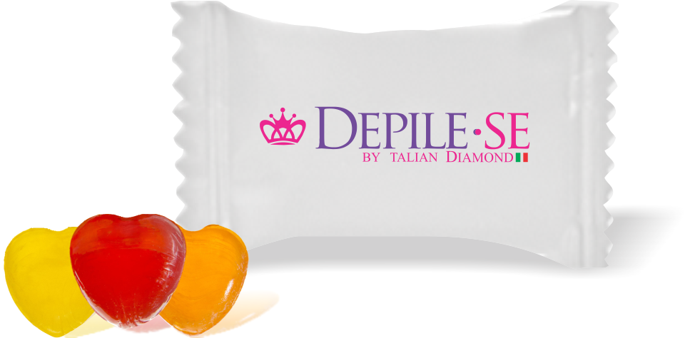 Balas de Brinde DEPILE-SE Duras com Sabor de Frutas - Balinhas Personalizadas