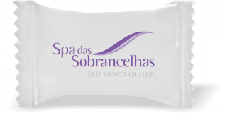 Balas de Brinde Spa das Sobrancelhas Duras com Sabor de Frutas - Balinhas Personalizadas
