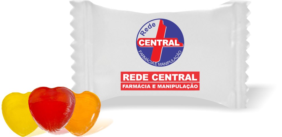 Balas de Brinde Rede Central Duras com Sabor de Frutas - Balinhas Personalizadas