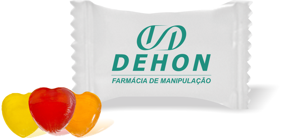 Balas de Brinde DEHON Duras com Sabor de Frutas - Balinhas Personalizadas