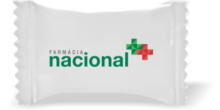Balas de Brinde Farmácia Nacional Duras com Sabor de Frutas - Balinhas Personalizadas