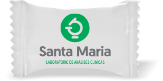 Balas de Brinde Santa Maria Laboratório Duras com Sabor de Frutas - Balinhas Personalizadas