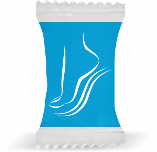 Balas de Brinde Pe Fundo Azul Duras com Sabor de Frutas - Balinhas Personalizadas
