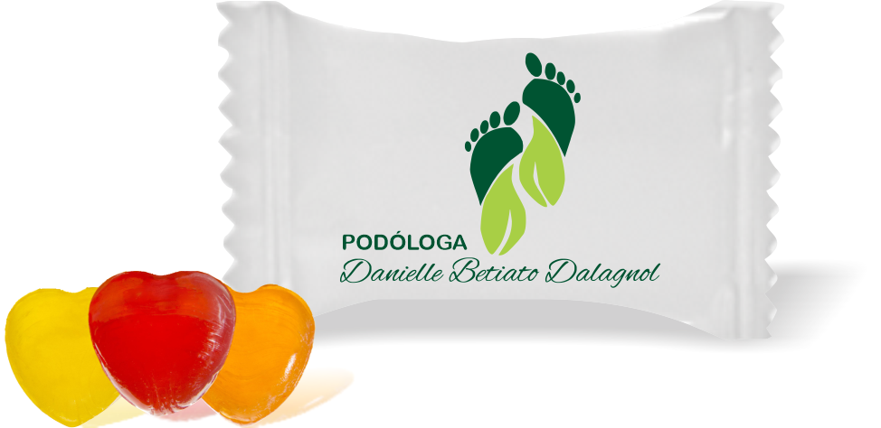 Balas de Brinde Podóloga Danielle Duras com Sabor de Frutas - Balinhas Personalizadas
