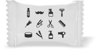 Balas de Brinde Utensílios Fundo Branco Duras com Sabor de Frutas - Balinhas Personalizadas