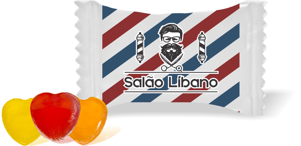 Balas de Brinde Salão Líbano Duras com Sabor de Frutas - Balinhas Personalizadas