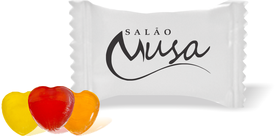 Balas de Brinde Salão Musa Duras com Sabor de Frutas - Balinhas Personalizadas