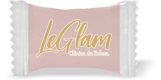 Balas de Brinde LeGlam Clínica de Beleza Duras com Sabor de Frutas - Balinhas Personalizadas