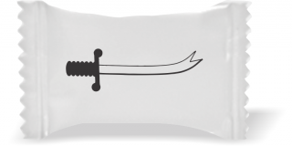 Balas de Brinde ZUFIQAR Fundo Branco Duras com Sabor de Frutas - Balinhas Personalizadas