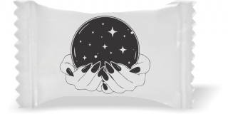 Balas de Brinde Bola de Cristal Fundo Branco Duras com Sabor de Frutas - Balinhas Personalizadas