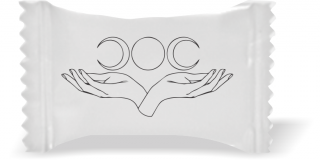 Balas de Brinde Magia Fundo Branco Duras com Sabor de Frutas - Balinhas Personalizadas