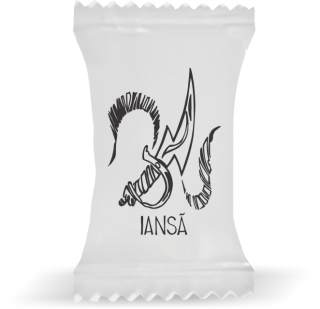 Balas de Brinde Iansã Fundo Branco Duras com Sabor de Frutas - Balinhas Personalizadas