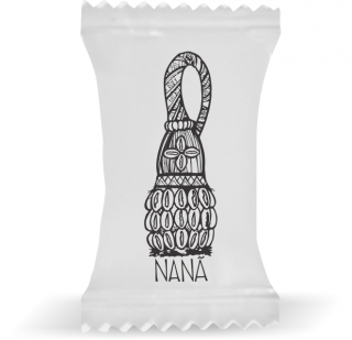 Balas de Brinde Nanã Fundo Branco Duras com Sabor de Frutas - Balinhas Personalizadas
