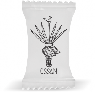 Balas de Brinde Ossain Fundo Branco Duras com Sabor de Frutas - Balinhas Personalizadas