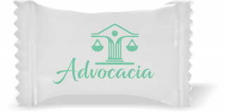 Balas de Brinde  Balança Advocacia Fundo Branco Duras com Sabor de Frutas - Balinhas Personalizadas