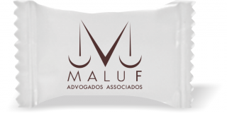 Balas de Brinde  MALUF Advogados Duras com Sabor de Frutas - Balinhas Personalizadas