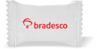 Balas de Brinde Bradesco Duras com Sabor de Frutas - Balinhas Personalizadas