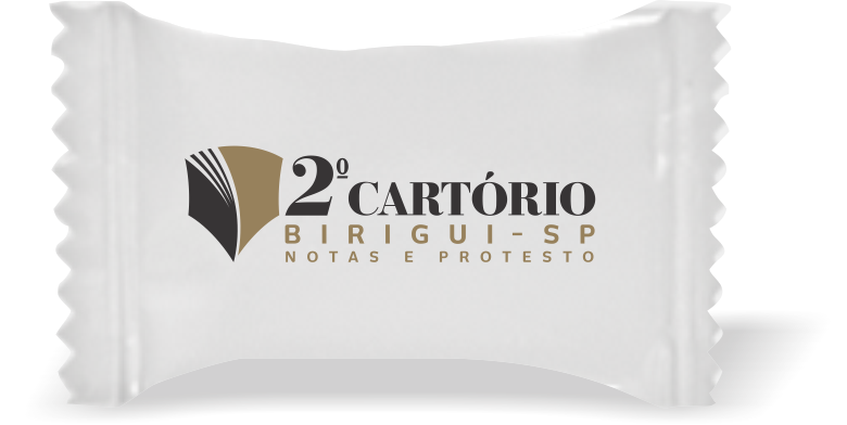 Balas de Brinde 2º Cartório Birigui Duras com Sabor de Frutas - Balinhas Personalizadas