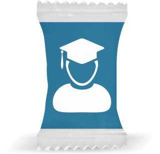 Balas de Brinde Formando Fundo Azul Duras com Sabor de Frutas - Balinhas Personalizadas