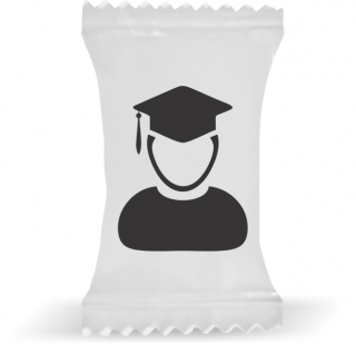 Balas de Brinde Formando Fundo Branco Duras com Sabor de Frutas - Balinhas Personalizadas