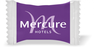 Balas de Brinde Mercure Hotels Duras com Sabor de Frutas - Balinhas Personalizadas