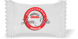 Balas de Brinde SERVICE CAR Lava Jato Duras com Sabor de Frutas - Balinhas Personalizadas