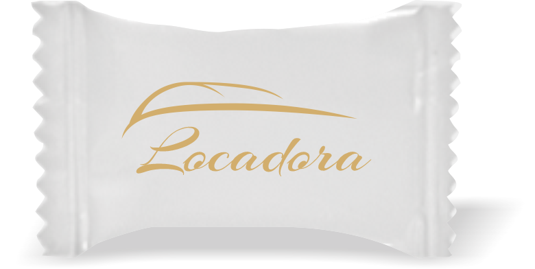 Balas de Brinde  Silhueta Carro Fundo Branco Duras com Sabor de Frutas - Balinhas Personalizadas