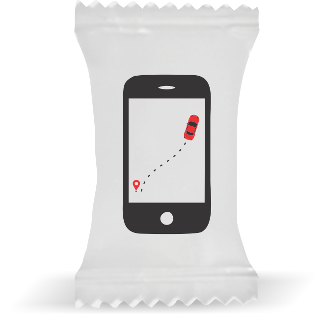 Balas de Brinde  Celular Fundo Branco Duras com Sabor de Frutas - Balinhas Personalizadas