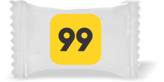 Balas de Brinde  99 Táxis Duras com Sabor de Frutas - Balinhas Personalizadas