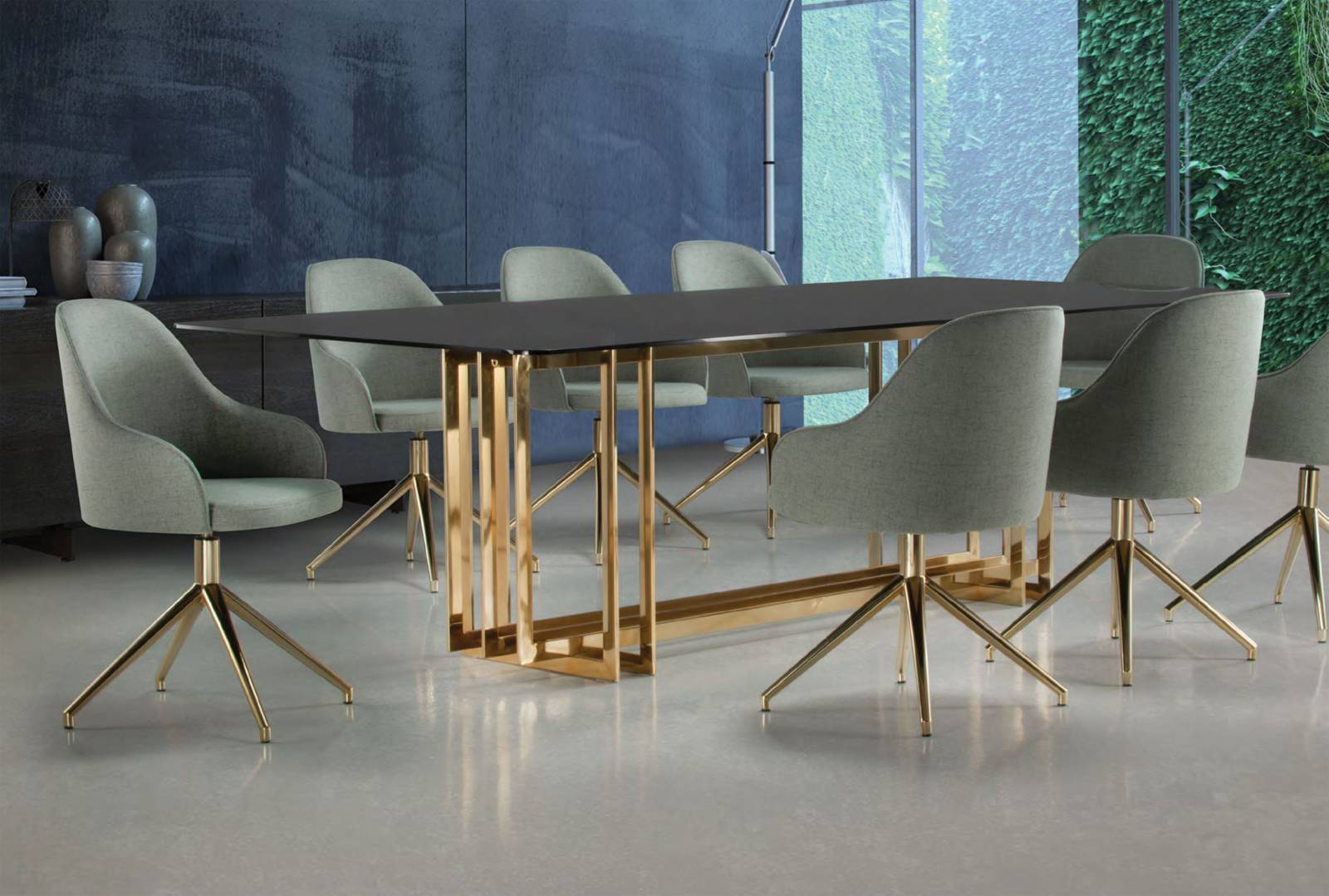 Mesa de Jantar Kami 2,20 x 1,10 com 8 Cadeiras Driane Bell Design - All Home