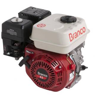 Motor Branco Gasolina B4T 6,5CV Eixo H P. Manual Monocilin.