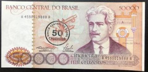 Catálogo Vieira Nº 178 - 50.000 Cruzeiros c/c 50 Cruzados (Oswaldo Cruz)