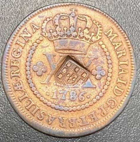 Catálogo Vieira Nº 309 - XX Réis c/c Escudete 1786
