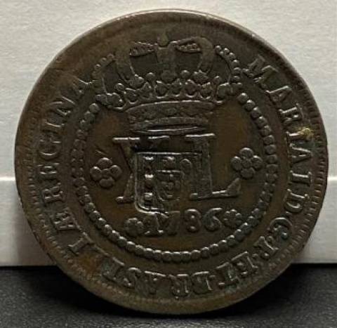 Catálogo Vieira Nº 305 - XL Réis c/c escudete 1786