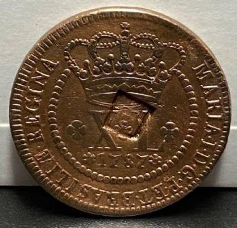 Catálogo Vieira Nº 339 - XL Réis c/c escudete 1787
