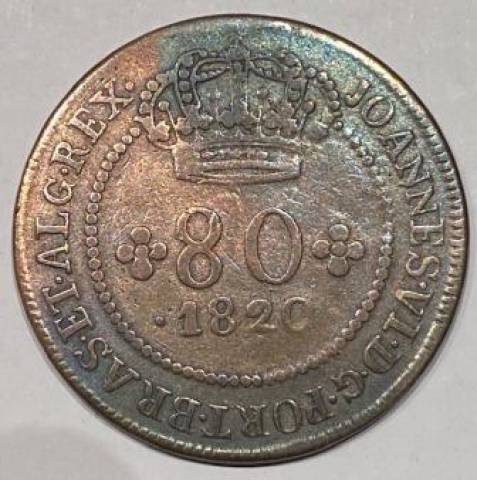 Catálogo vieira Nº 537 - 80 Réis 1820