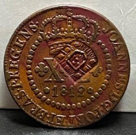 Catálogo Vieira Nº 410A - XL Réis 1822R c/c escudete