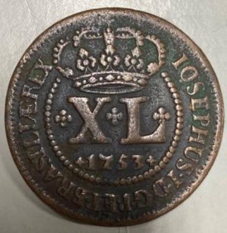 Catálogo Vieira Nº 107 XL Réis 1753 D. IOSEPHUS COM I