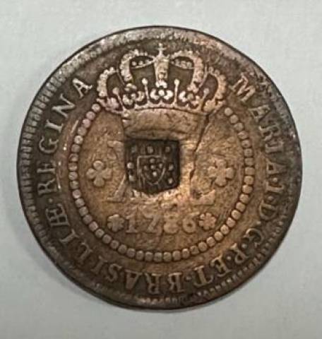 Catálogo Vieira Nº 338 XL Réis c/c Escudete 1786 Coroa Alta