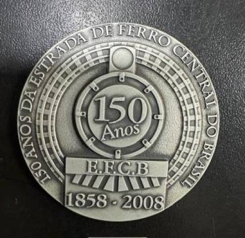 Medalha de Prata Alusiva 150 Anos da Estrada de Ferro Central do Brasil   