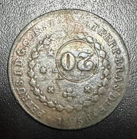 Catálogo Vieira Nº 585 40 Réis c/c 20 Réis 1825R