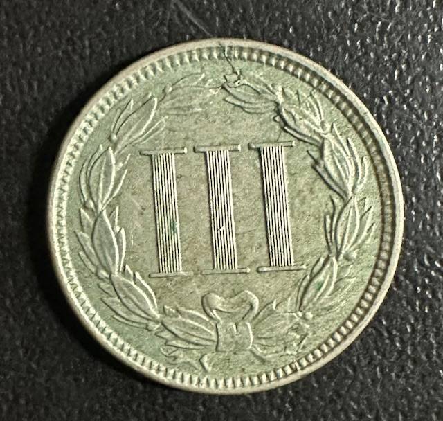 Moeda dos EUA III Cent 1865