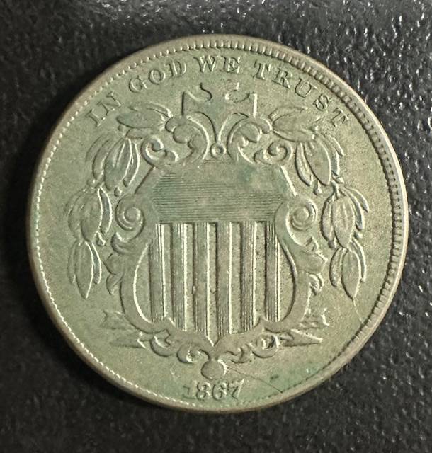 Moeda dos EUA 5 Cent 1867