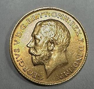 Moeda de Ouro 1/2 Libra Esterlina Verso São Jorge