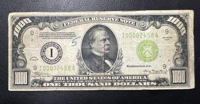 Catálogo Pick Nº 426 U$ 1.000 Dolares 1934