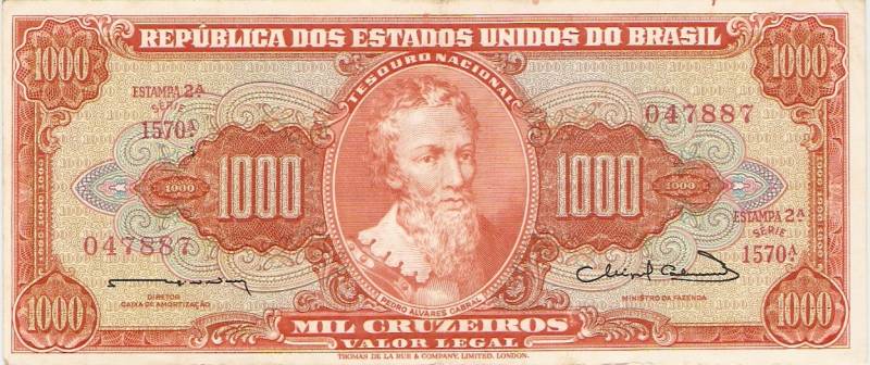 Catálogo Vieira Nº 106 - 1000 Cruzeiros  (2º Estampa) (Pedro Álvares Cabral)