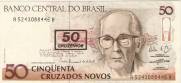 Catálogo Vieira Nº 210 - 50 Cruzados novos C/C de (50 Cruzeiros) (Carlos Drumond de Andrade)